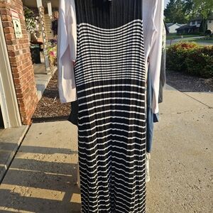 A New Day Black and White Strapless Sheath Dress